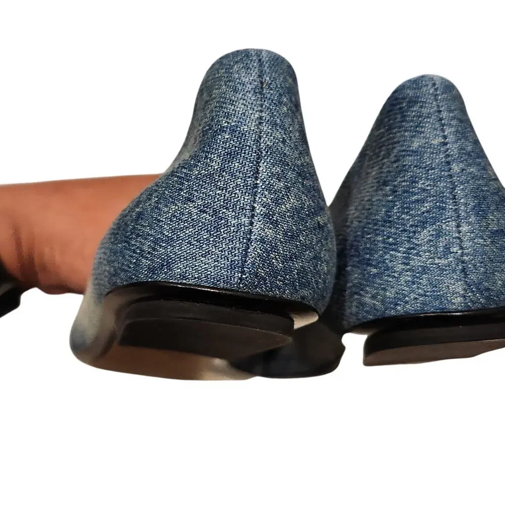 NEW Marc Jacobs Kat Ballerina denim flat shoes size 7